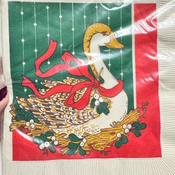 New Vtg Christmas Luncheon Napkins 4 Packs 13” x 13” Artfaire Hallmark CA Reed - Picture 3 of 8